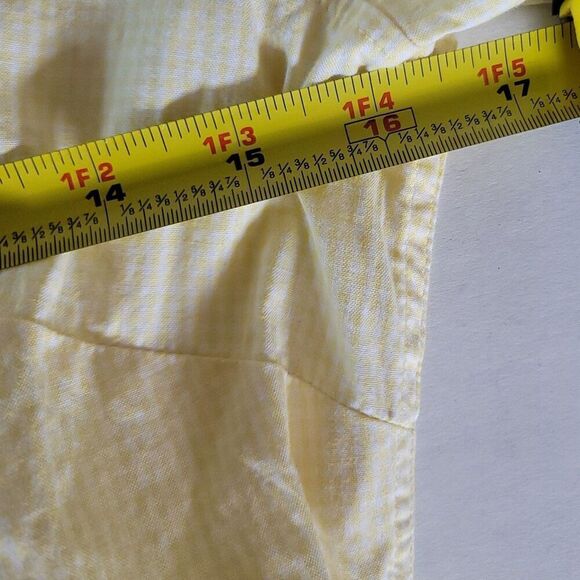 Izod Yellow Small Plaid Button Down Shirt Size S - Picture 5 of 6